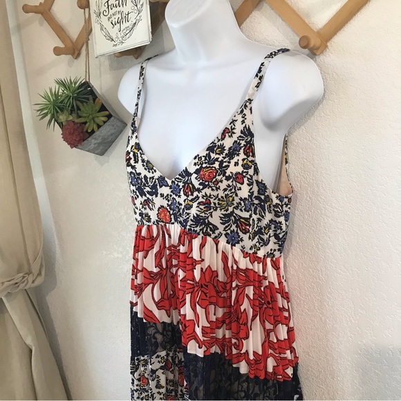 Anthropologie Maeve Floral Pleated Boho Midi Summer Dress 4P - Picture 4 of 11